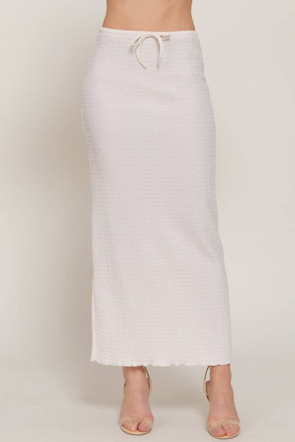 Ivory Adjustable Texture Knit Skirt