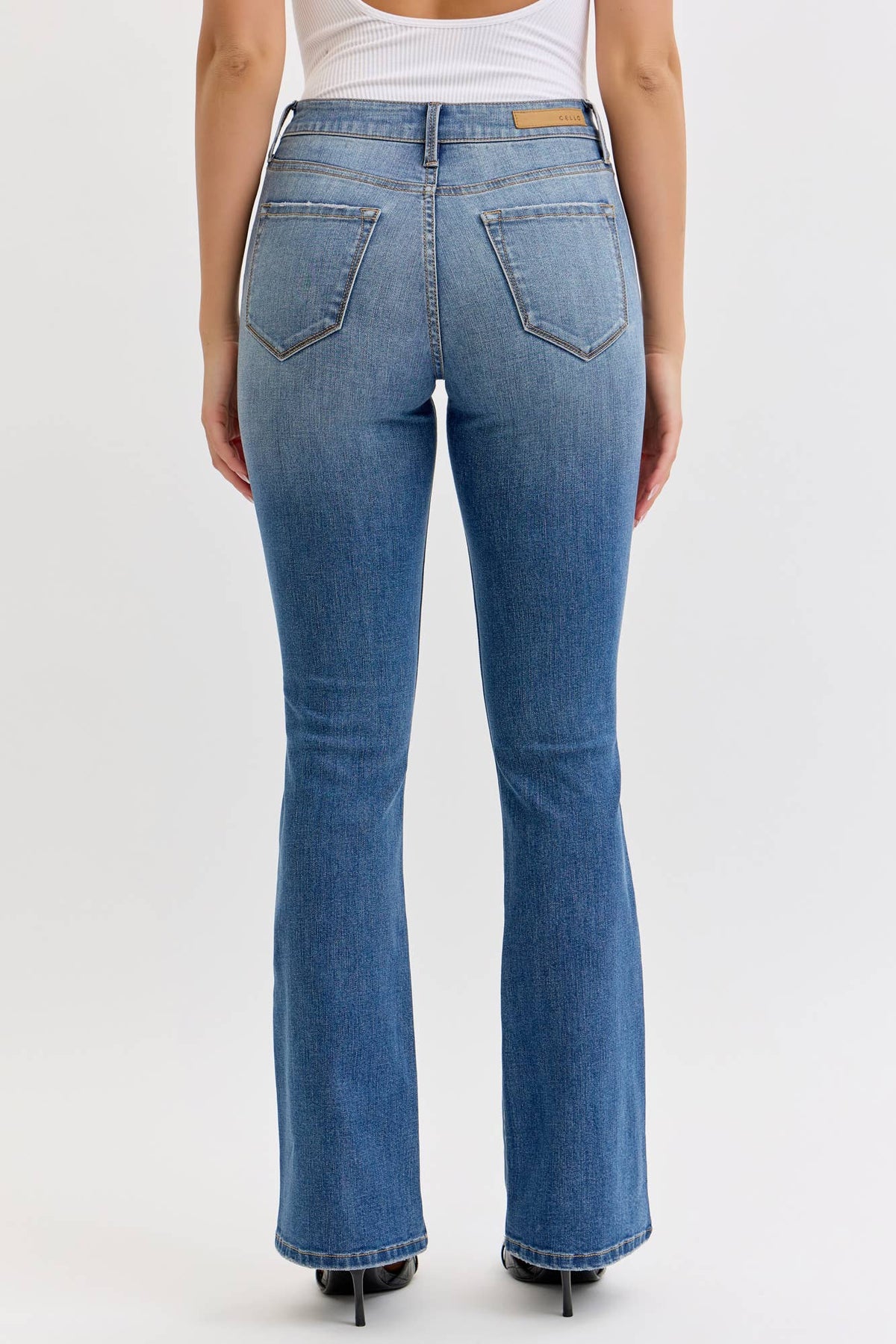Mid Rise Boot Cut Jeans