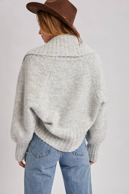 Grey Cropped Chunky Shrug Sweater