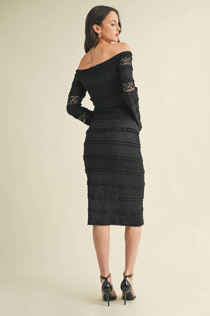 Lace Black Off The Shoulder Dress