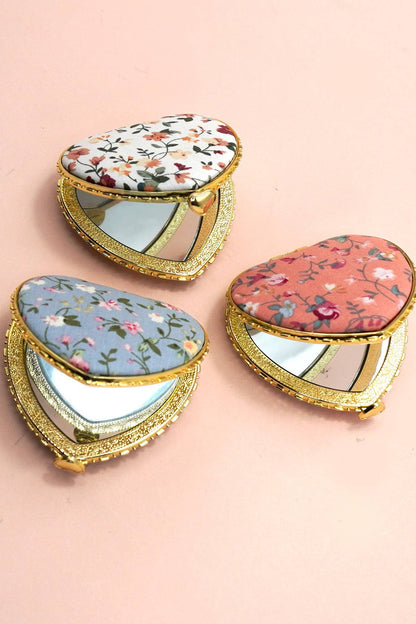 TRAVEL POCKET COMPACT HANDHELD FLORAL MIRROR | 40M103