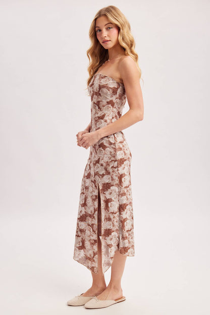 Floral Mesh Midi Dress