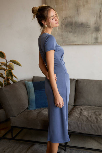 Gathered T-Shirt Midi Dress