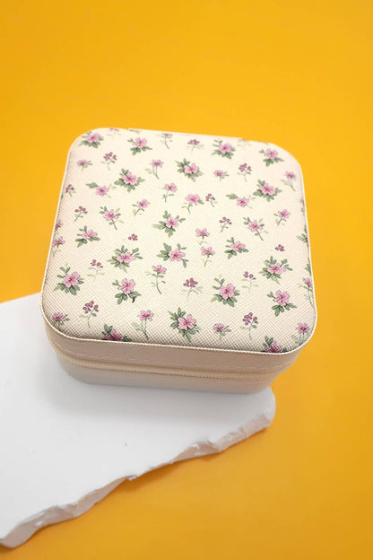 Floral Jewelry Travel Box Case