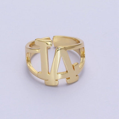 Gold Los Angeles LA Dodgers Baseball Statement Ring