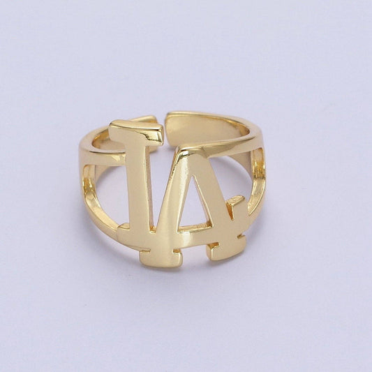 Gold Los Angeles LA Dodgers Baseball Statement Ring