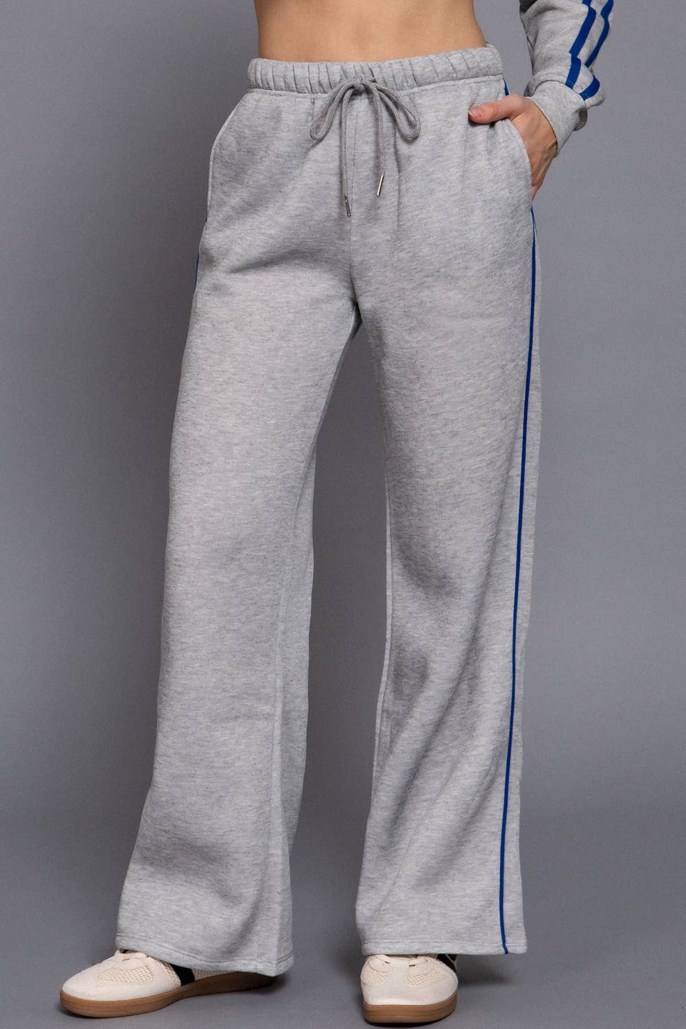 Contrast Stripe Grey Sweatpants