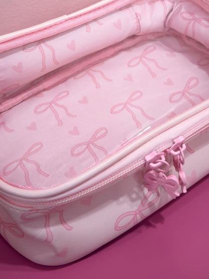 Pink Bows Travel Cosmetic Bag