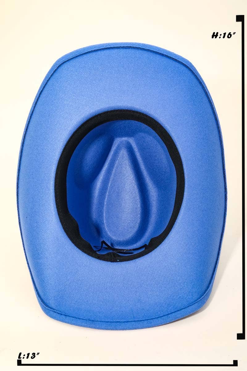 Ivory Flower Rhinestone Chain Strap Western Cowboy Hat