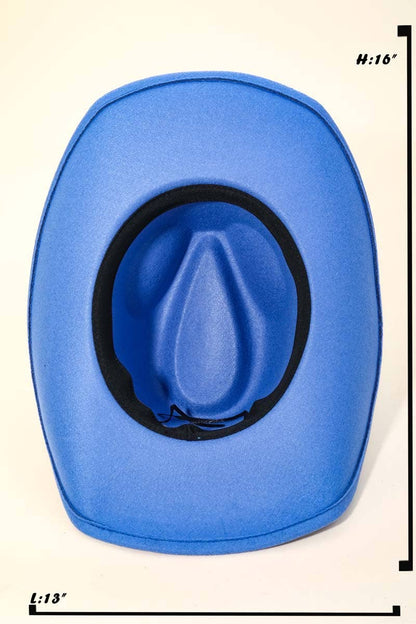 Ivory Flower Rhinestone Chain Strap Western Cowboy Hat