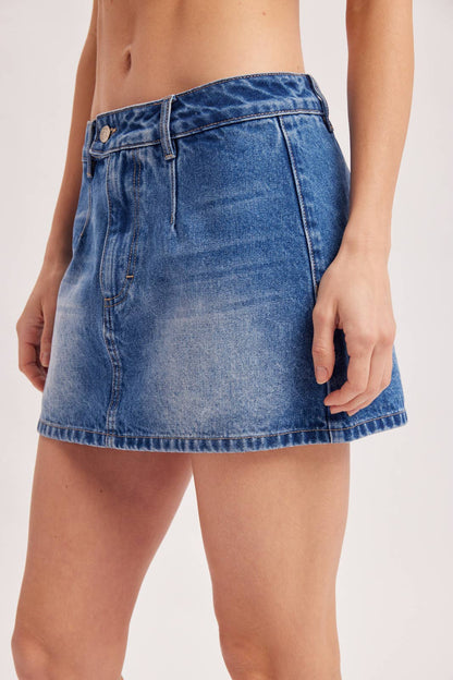 Low Rise Dark Denim Skort