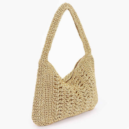 Braided Metallic Hobo Bag - Gold or Silver