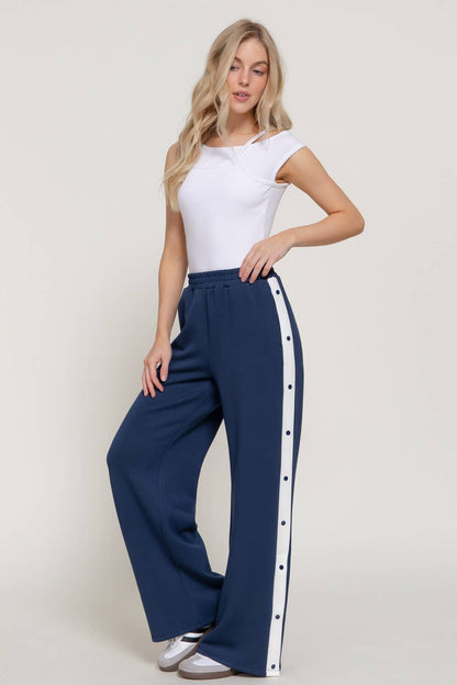 Soft Modal Scuba Side Panels Pants - (Navy or Red)