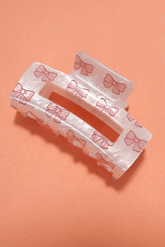 Bow Rectangle Hair Claw Clip