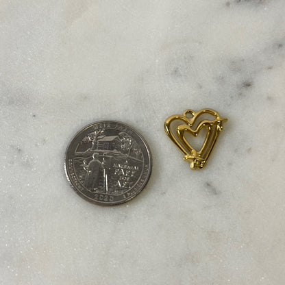 Double Heart Starburst Charm