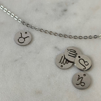 Silver Circle Zodiac Charms