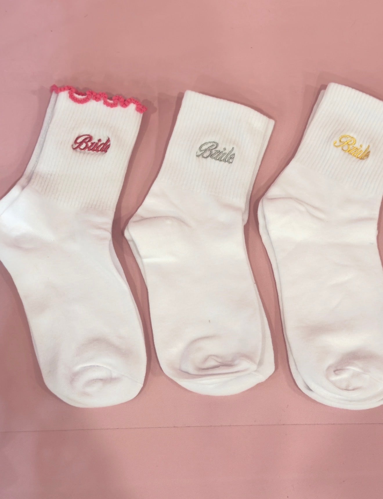 Bride Embroidered Socks