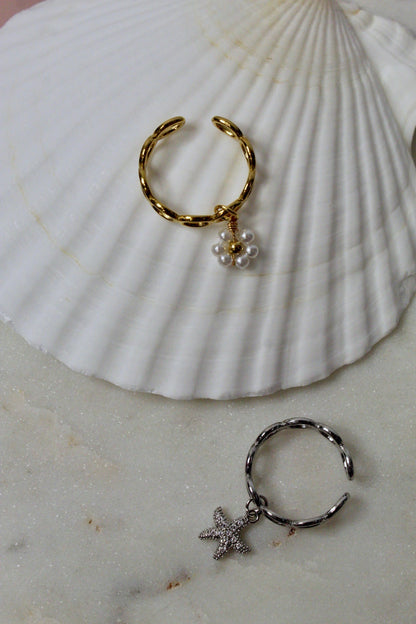 Oval Chain Link Adjustable Charm Ring
