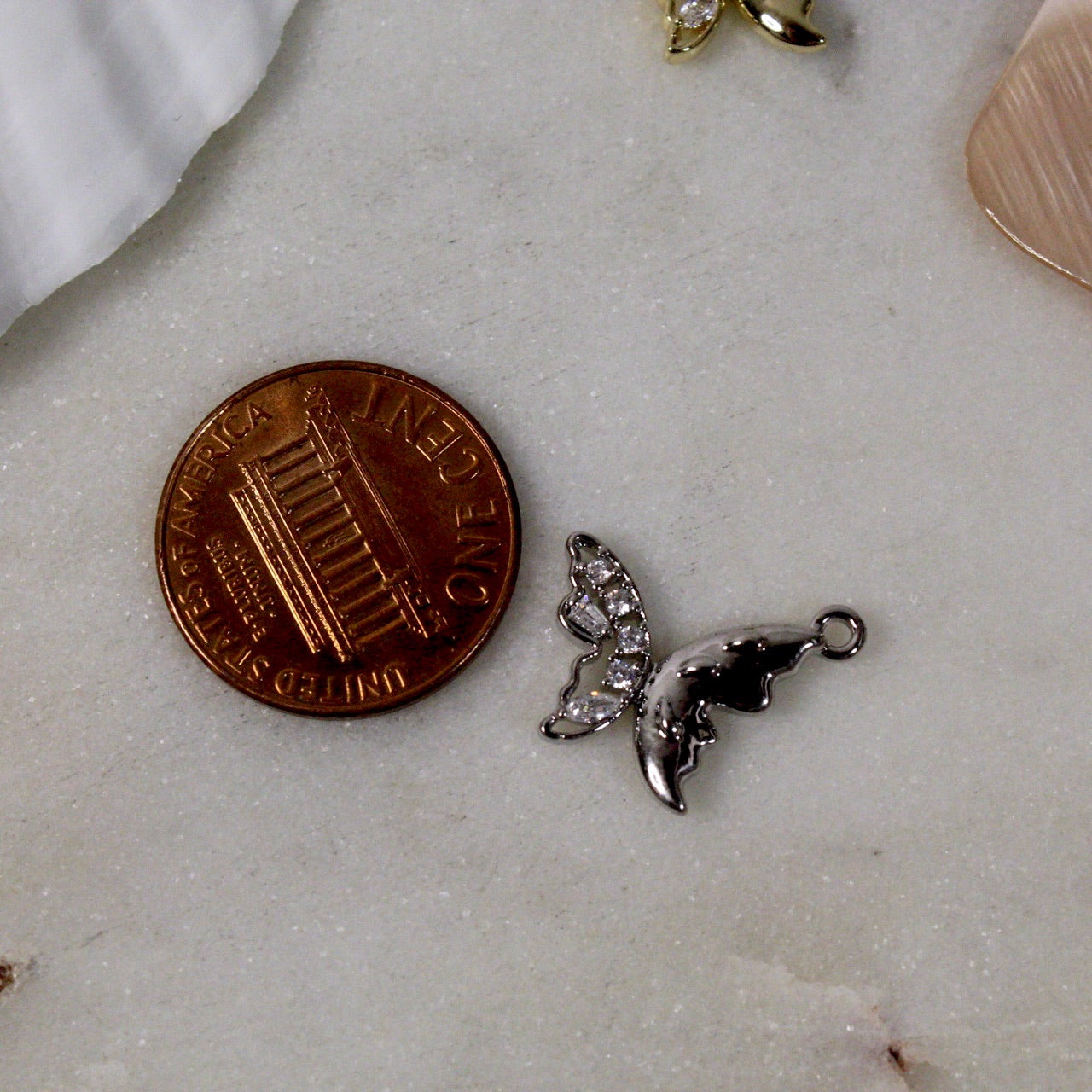 Half Crystal Butterfly Charms