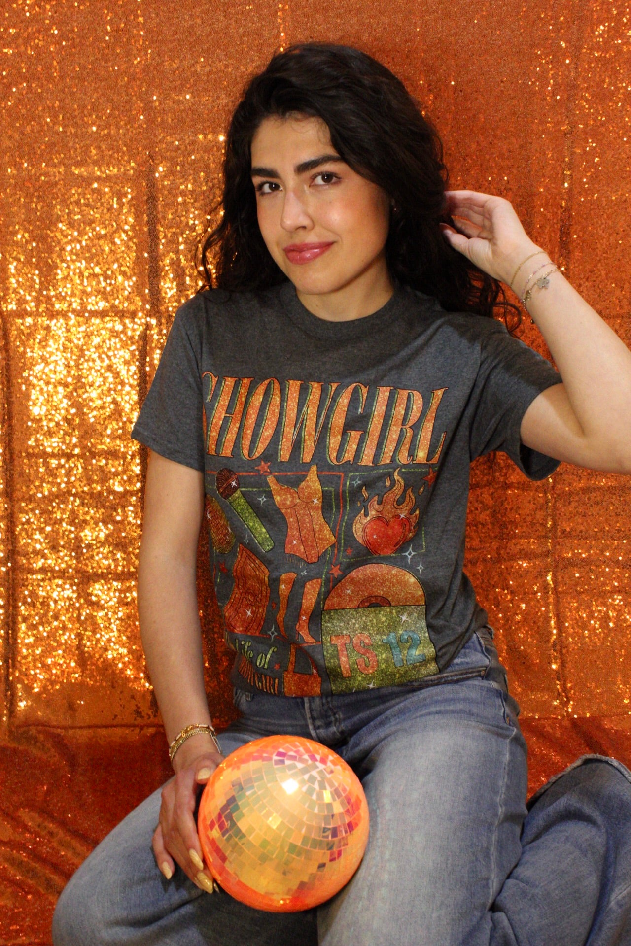 Life of a Showgirl Black Graphic T-Shirt