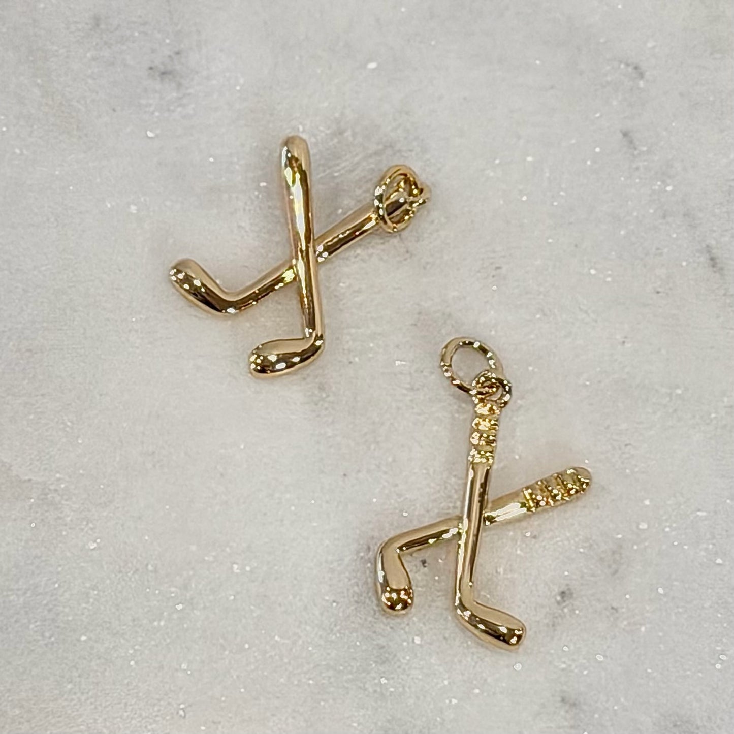 Hockey Sticks Gold Charms