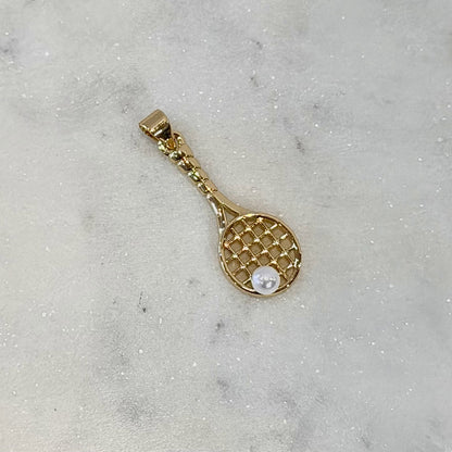 Tennis Charm Pearl Detail | Gold