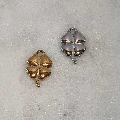 Solid Clover Charm | Gold or Silver
