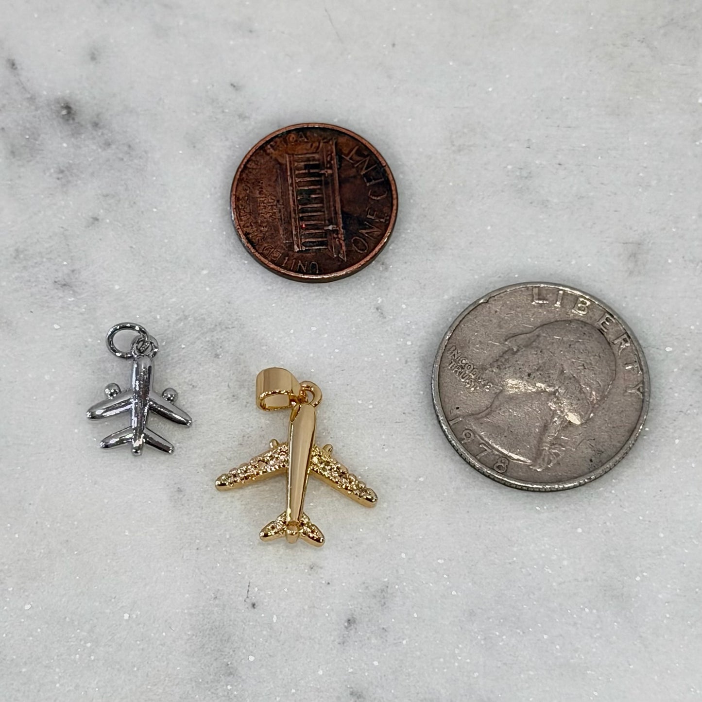 Airplane Travel Charms | Gold or Silver