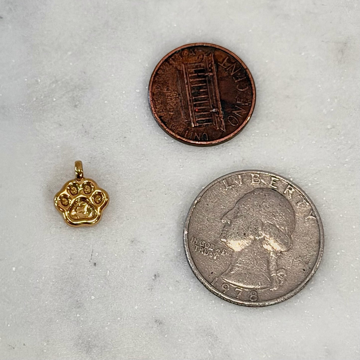 Imprinted Paw Charm | Gold