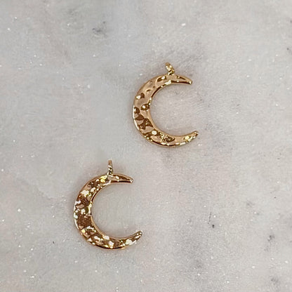 Solid Moon Gold Charm