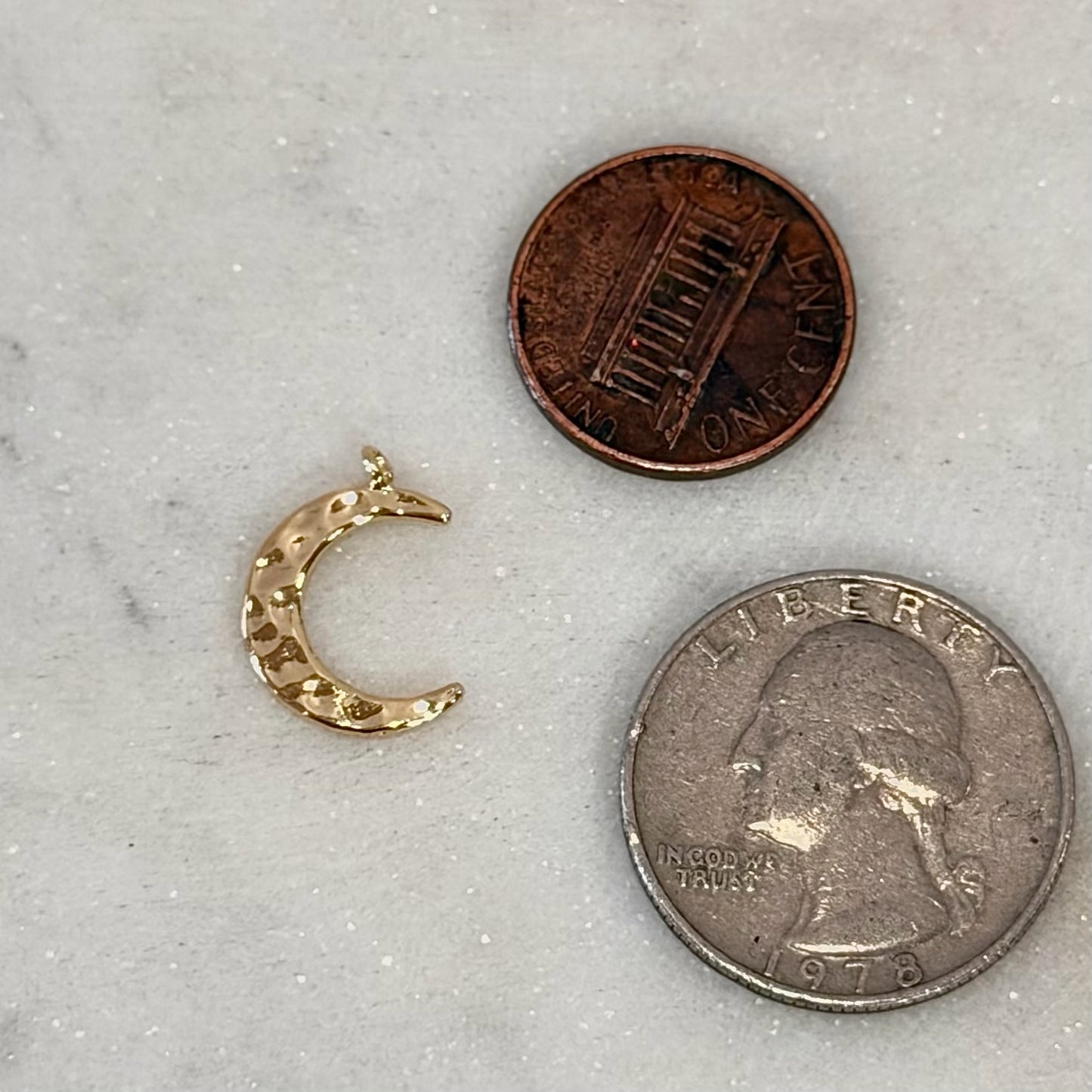 Solid Moon Gold Charm