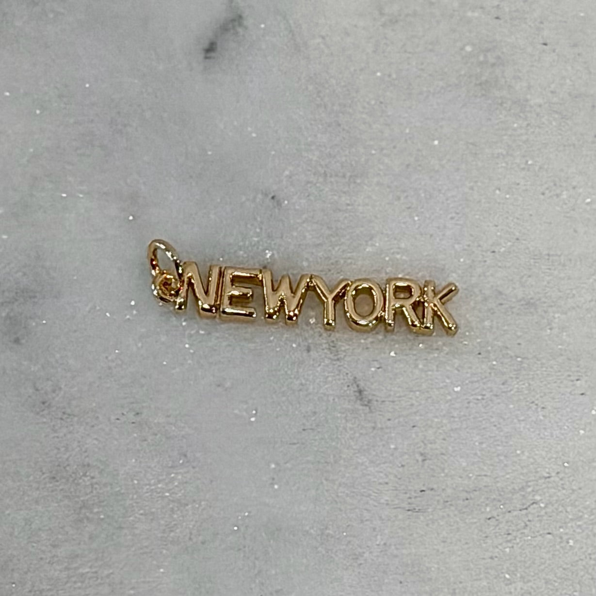 New York State Script Gold Charm