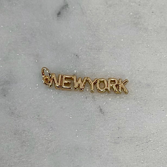 New York State Script Gold Charm