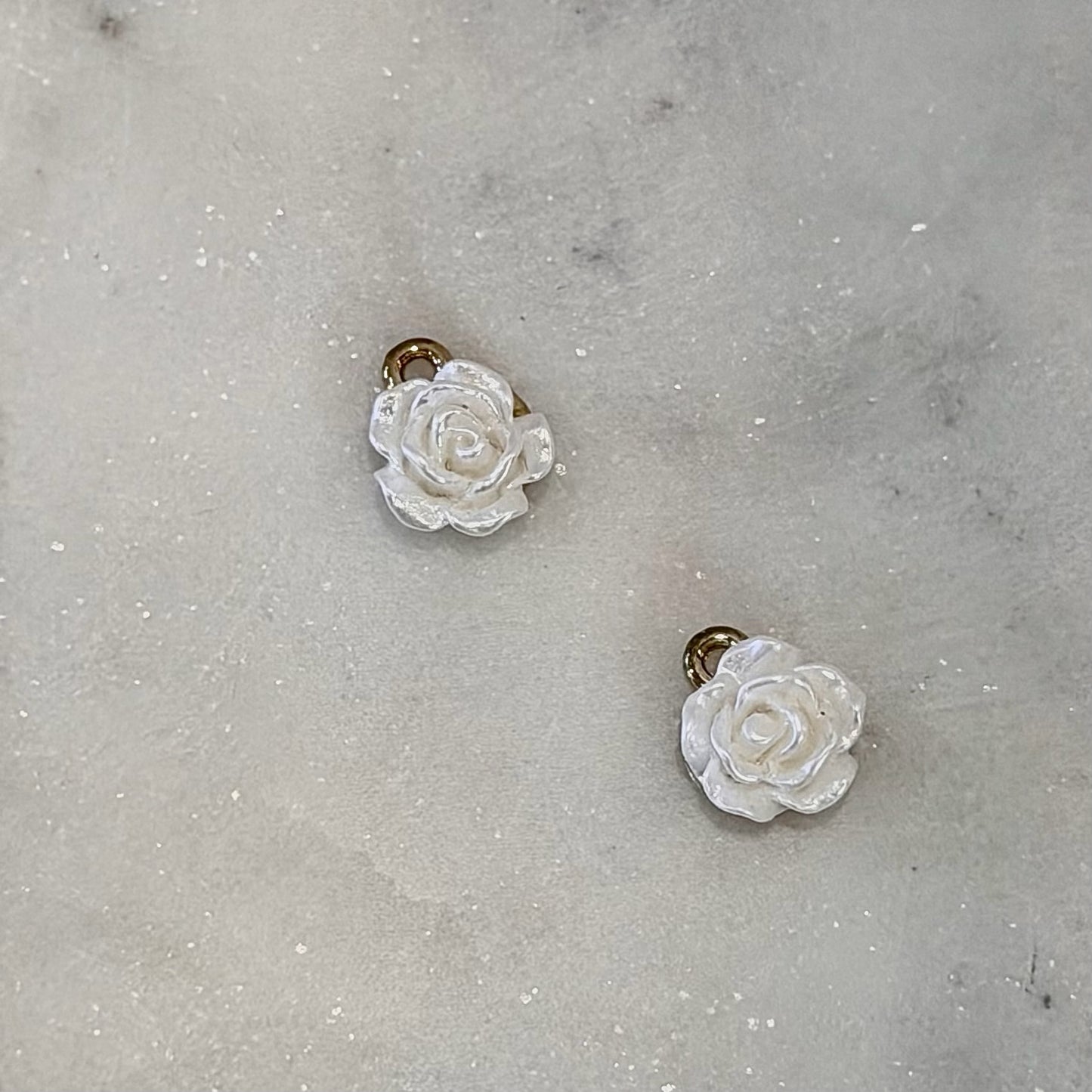 White Rose 3D Flower Charm