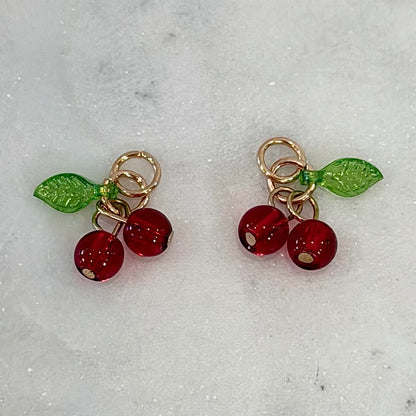 Red 3D Large Cherry Charm