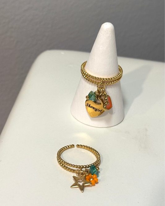 Showgirl Adjustable Charm Ring