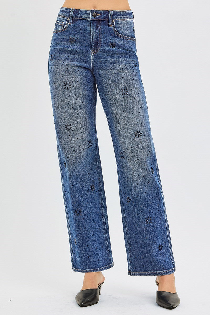 Rhinestone Staightleg Jeans