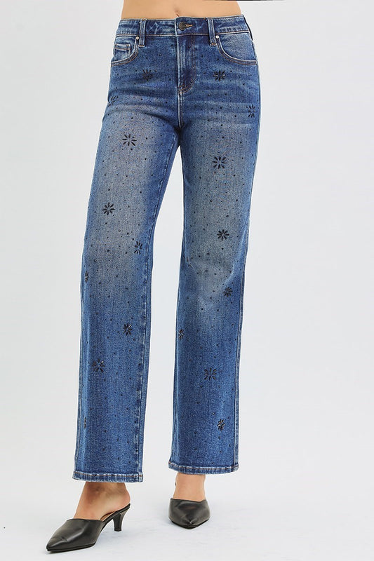 Rhinestone Staightleg Jeans