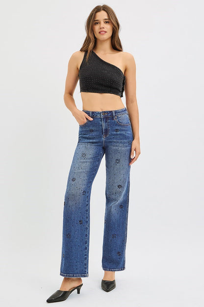 Rhinestone Staightleg Jeans