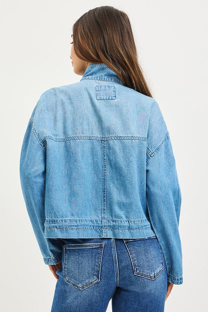 Oversized Cargo Denim Jacket