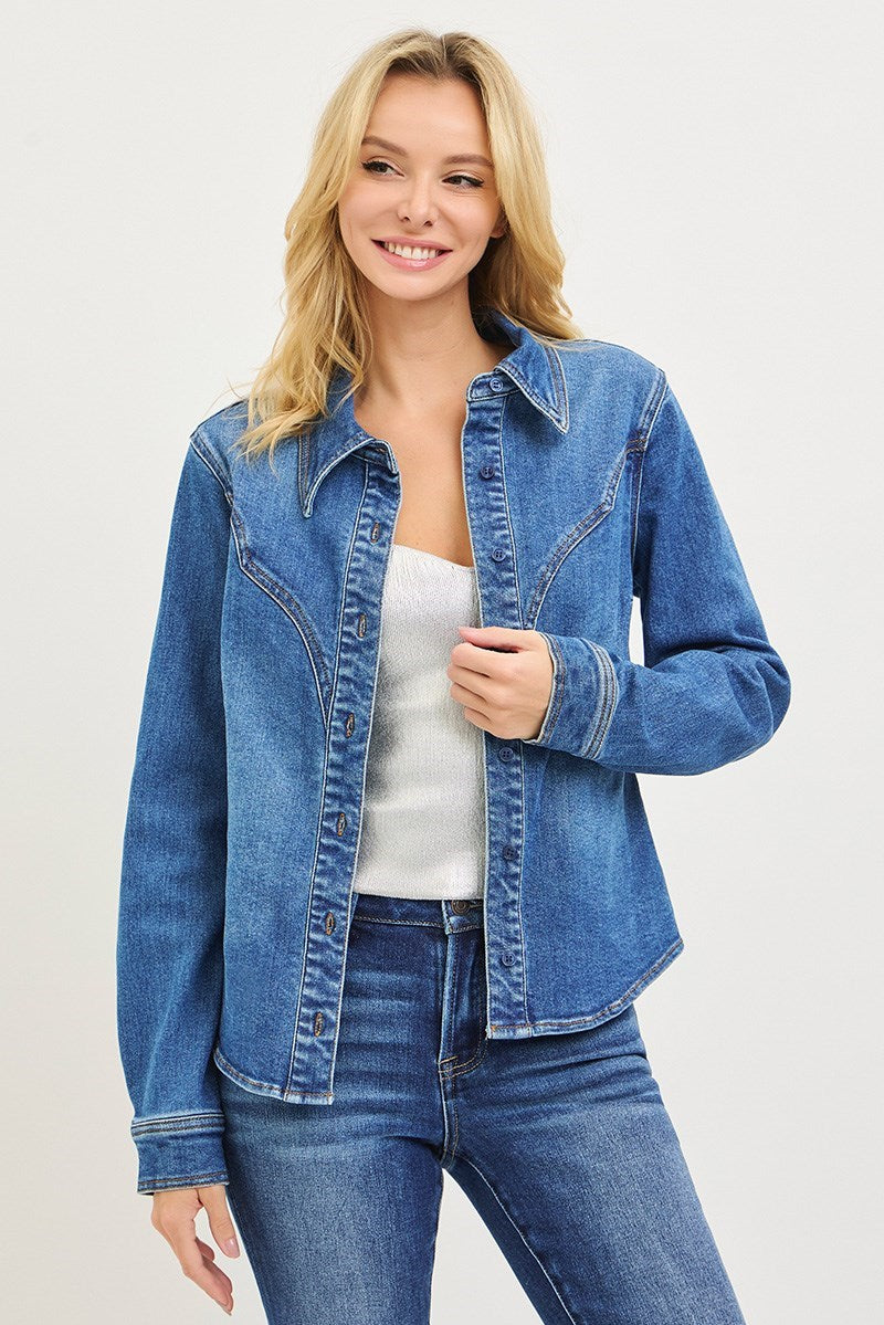 Western Denim Shirt Jacket