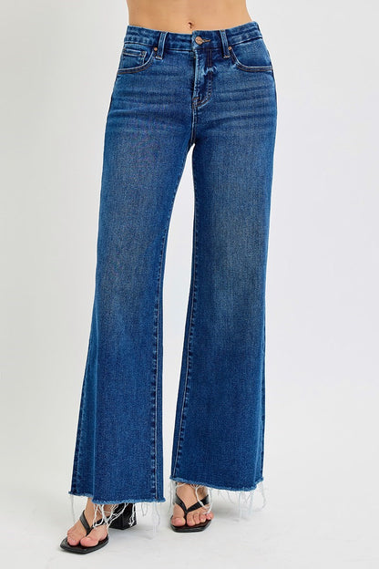 Mid Rise Wide Leg Jeans