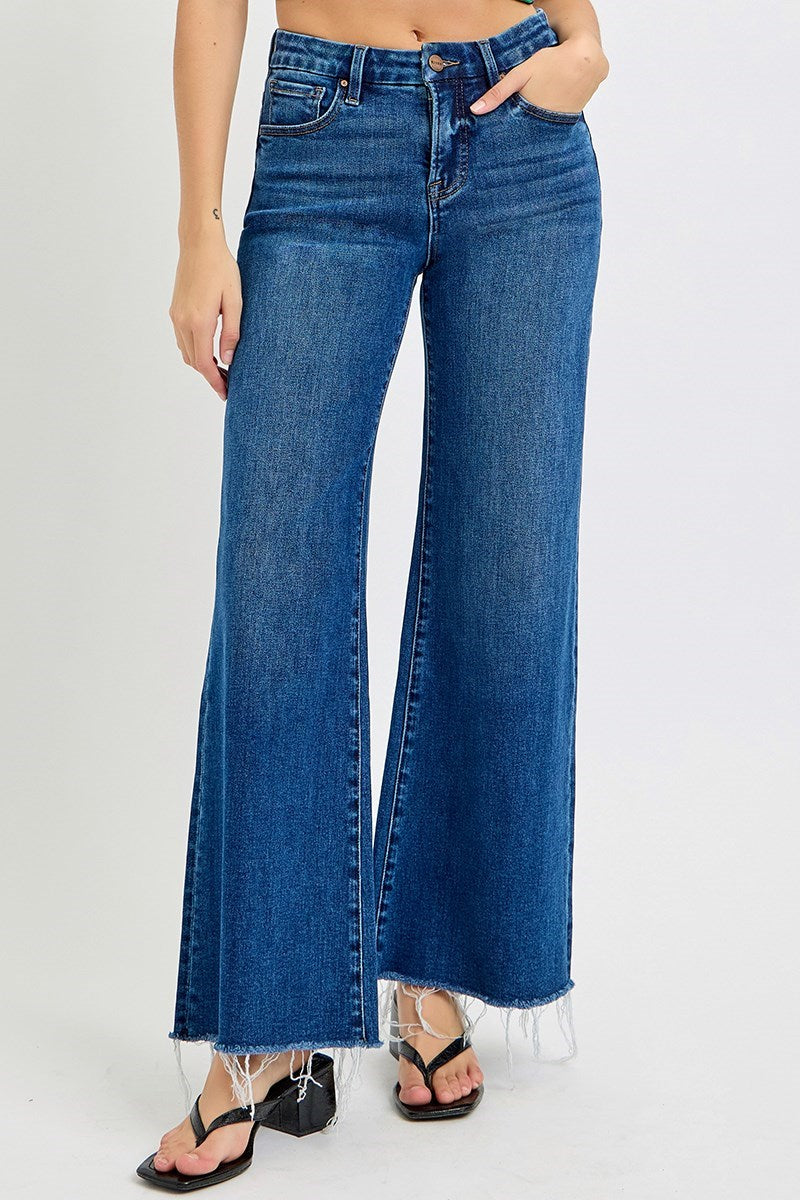 Mid Rise Wide Leg Jeans