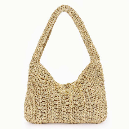 Braided Metallic Hobo Bag - Gold or Silver