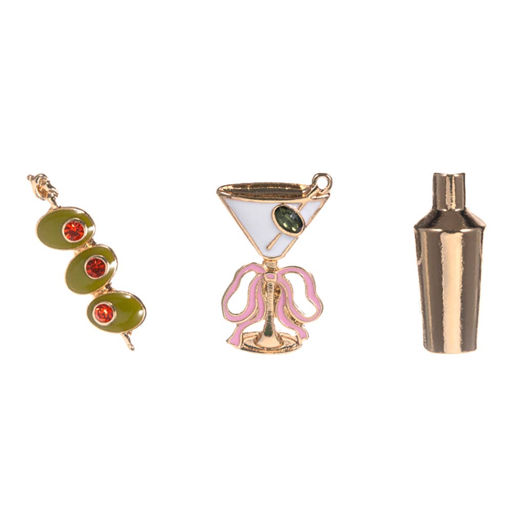 3PCS - Cocktail Olive Pin Brooch Set