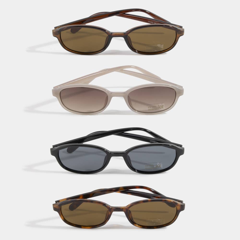 Slim Oval Frame Retro Sunglasses (4 colors)