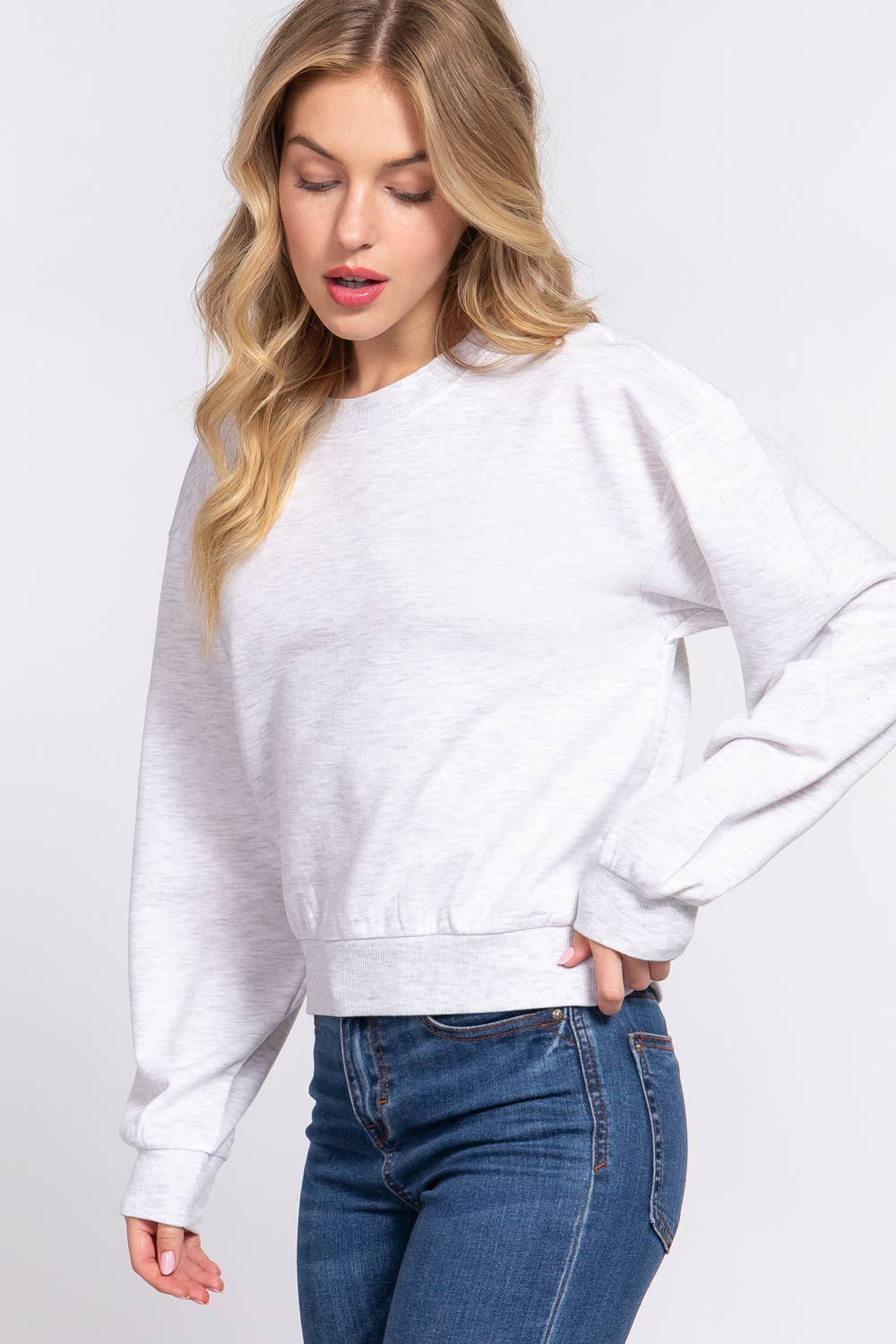 Grey Crop Sweatshirt