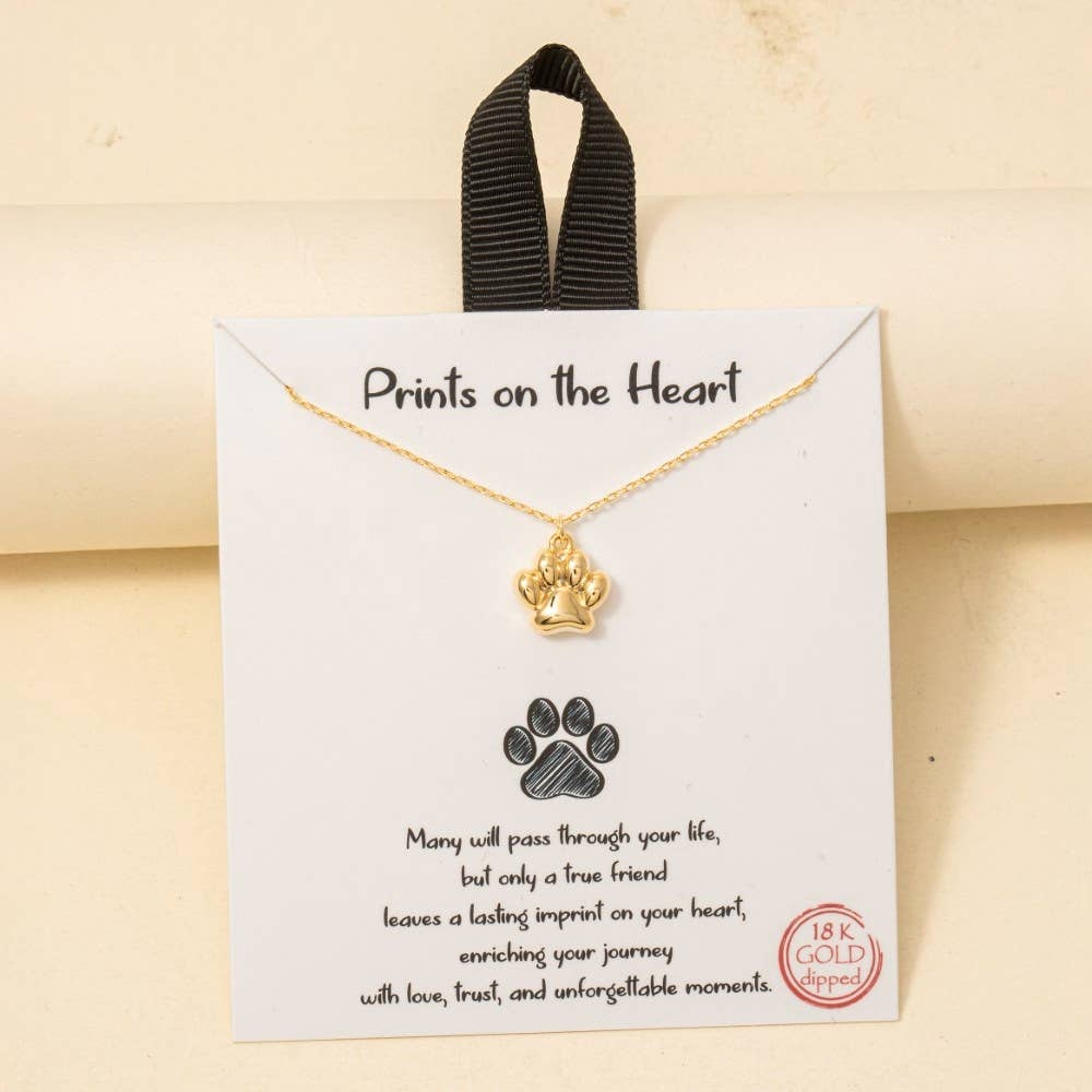 Gold Dipped Paw Pendant Necklace
