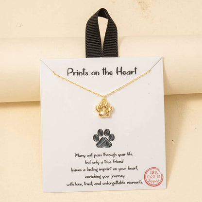 Gold Dipped Paw Pendant Necklace