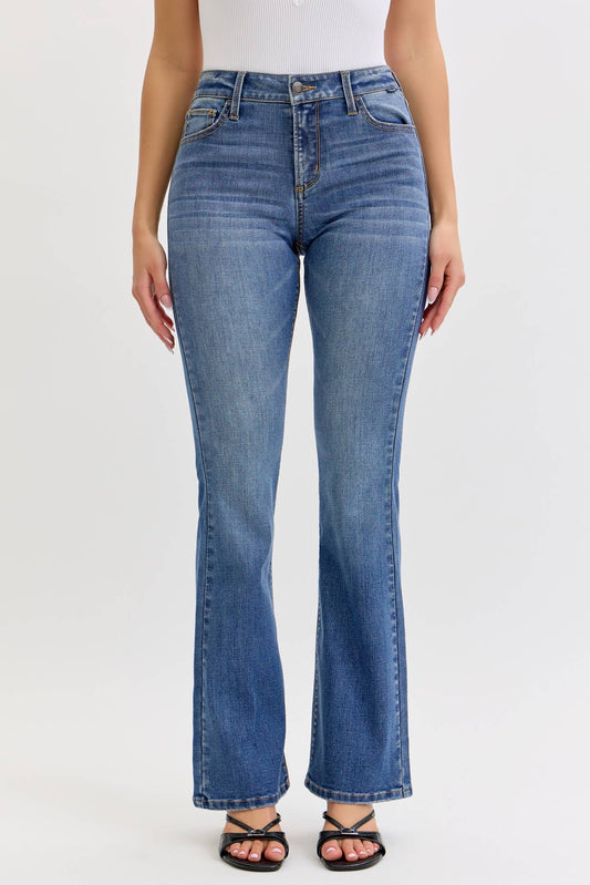 Mid Rise Boot Cut Jeans